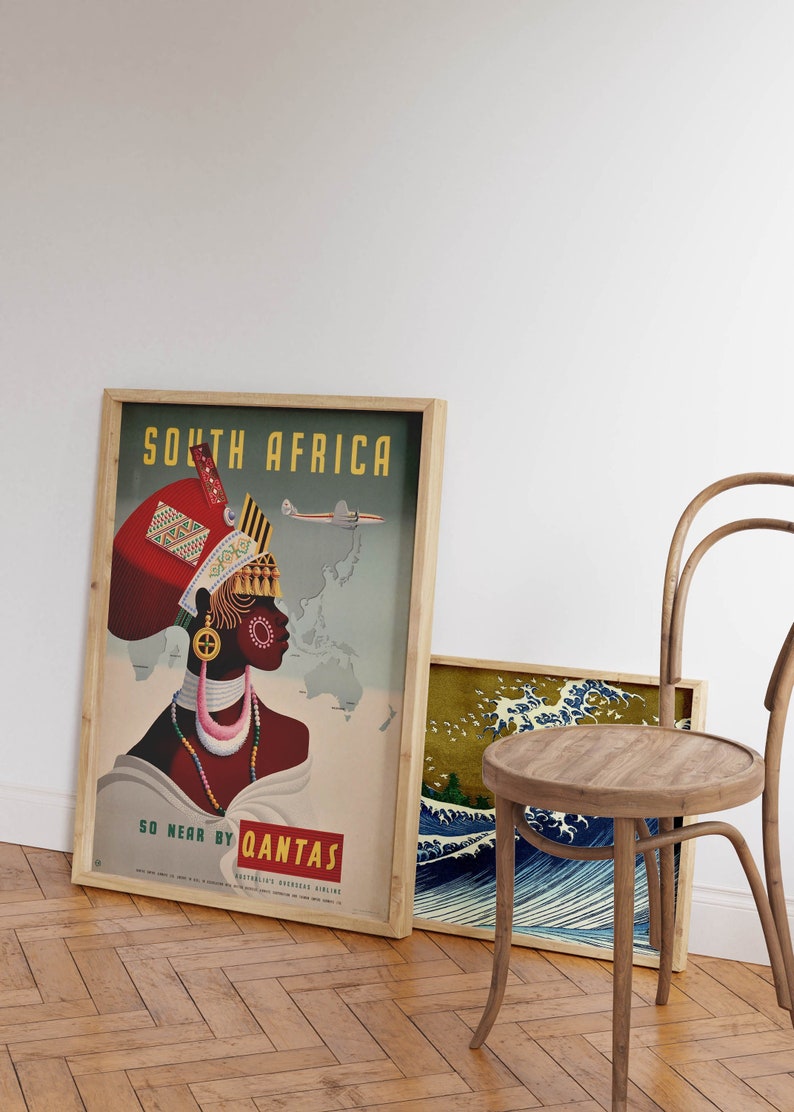 South Africa Travel Poster Vintage Travel Print South Africa Etsy