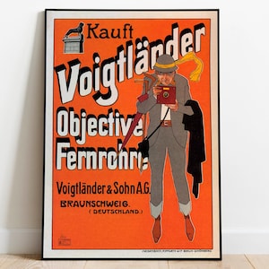 Vintage Kamera Werbeplakat Wanddekor Retro Wanddruck Gerahmter Kunstdruck Leinwand Wandkunst Vintage Kunstdruck für Wohnzimmer Dekor