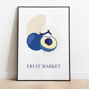 Fruit Market Wall Art for Living Room Fruit Wall Art Kitchen Decor Watercolor Art Print Nursery Decor Canvas Painting Wall Decor