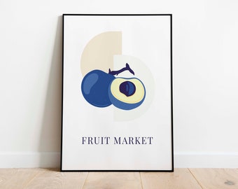 Fruit Market Wall Art for Living Room Fruit Wall Art Kitchen Decor Watercolor Art Print Nursery Decor Canvas Painting Wall Decor