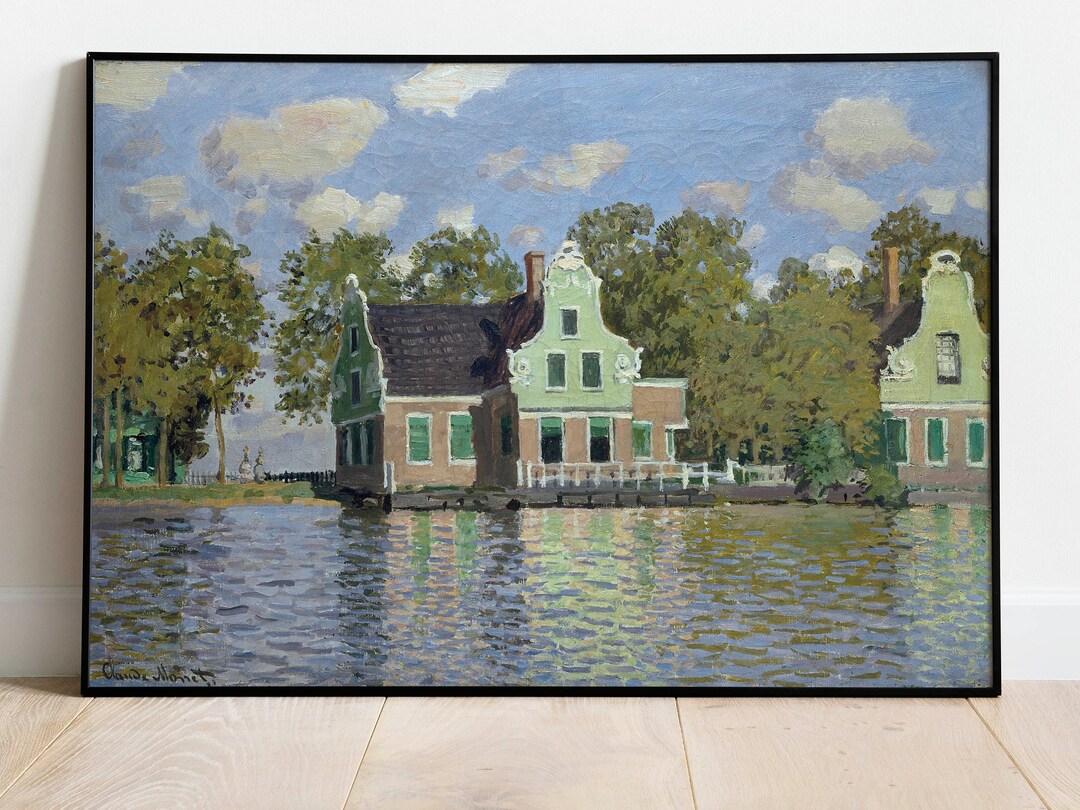 Claude Monet: Houses by River Zaan - Fine Art Print - Etsy