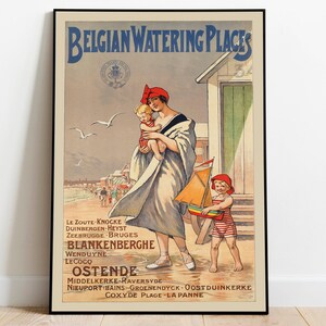 Belgium Vintage Travel Print| Framed Prints| Hanger Framed Print| Canvas Print for Wall Decor| Poster Art| Prints Wall Art| Poster Print