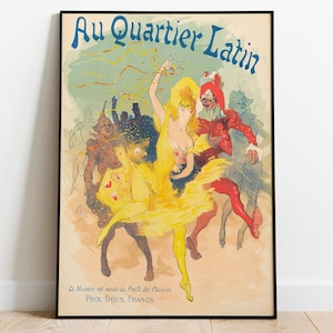 An Quartier Latin by Jules Cheret| Wall Decor Art Poster| Framed Art Print| Art Canvas| Wall Art Print