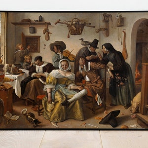 Beware of Luxury by Jan Steen| Wall Decor Art Poster| Framed Art Print| Art Canvas| Wall Art Print| Poster Print| Art Wall Decor