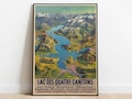 Lake Lucerne Travel Poster| Vintage Travel Print| Switzerland Wall Art Print| Canvas Print Wall Decor| Hanger Framed Print| Poster Print product logo