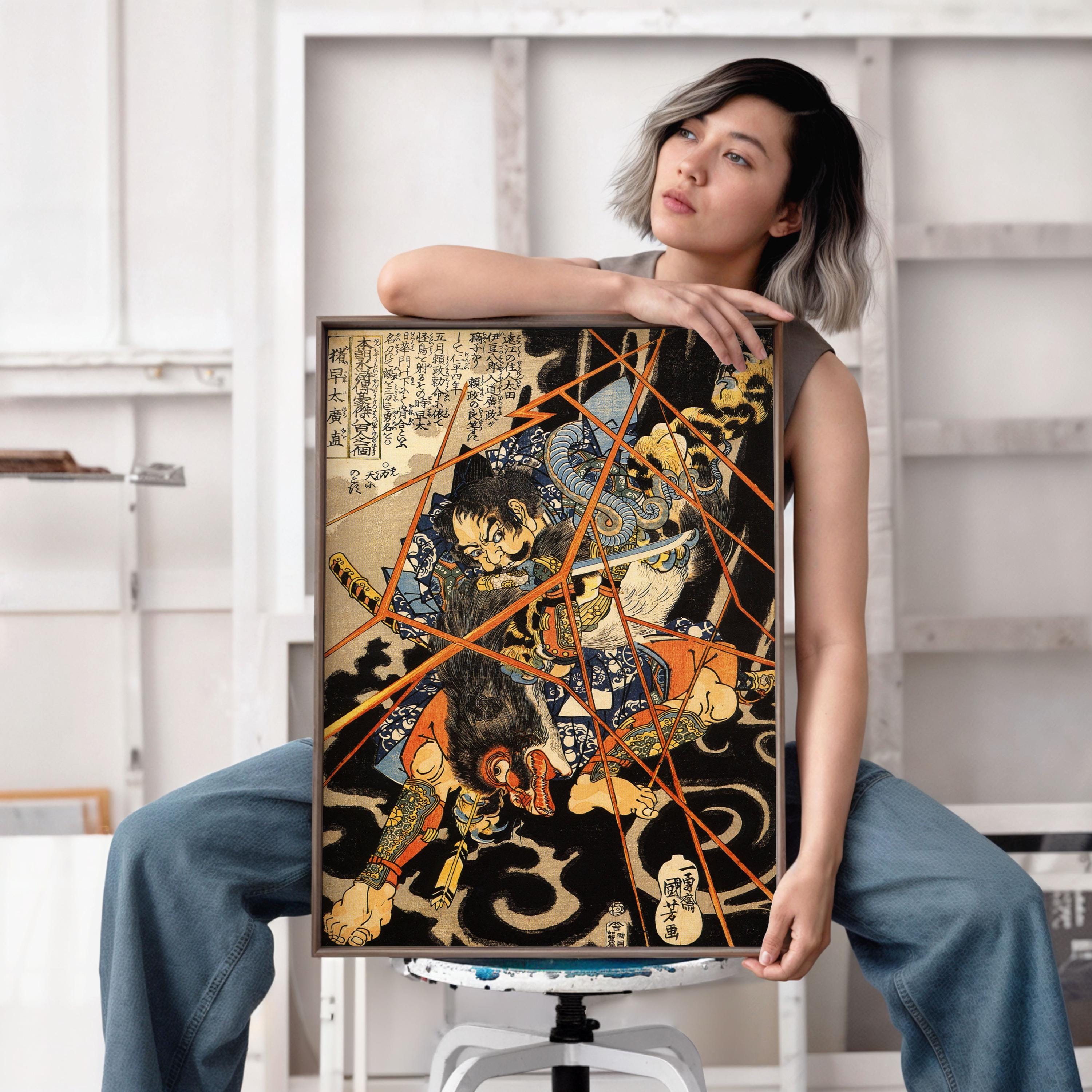 Utagawa Kuniyoshi Japanese Art Print: Vintage Samurai Wall Decor - Etsy ...