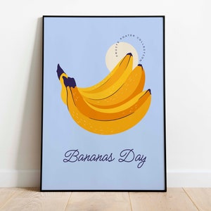 Banana Art Print for Kitchen Decor Framed Art Print Wall Decor Fruit Wall Art Watercolor Canvas Painting Housewarming Gift