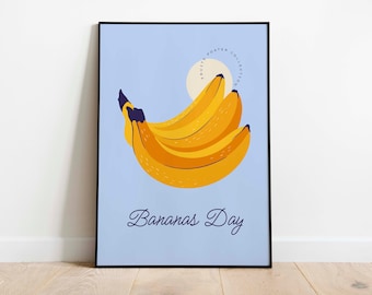 Bananenkunstdruk, keukenmuurdecoratie, housewarmingcadeau