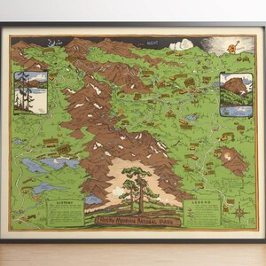 Rocky Mountain National Park Vintage Travel Poster Art Print