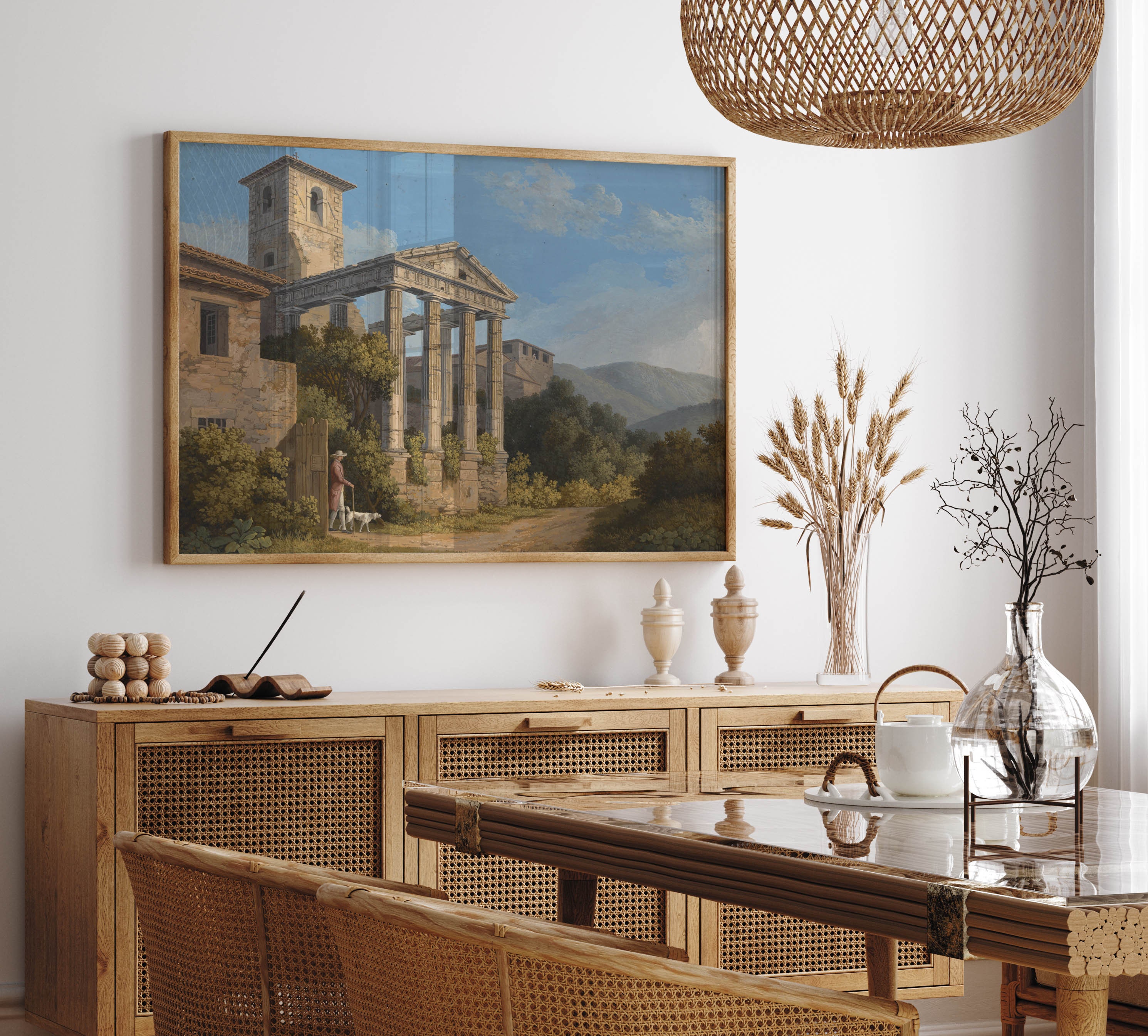 Temple of Hercules Print: Jacob Philipp Hackert Fine Art Poster