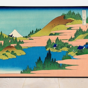 Lake of Hakone in the Segami Province by Hokusai| Japanese Art Print| Framed Wall Print| Vintage Poster| Canvas Art Wall Decor| Poster Print