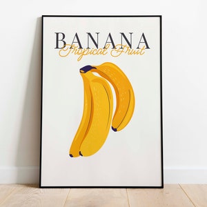 Banana Art Print for Kitchen Decor Framed Art Print Wall Decor Fruit Wall Art Watercolor Canvas Painting Housewarming Gift