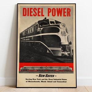 Póster publicitario vintage, decoración de pared, impresión de pared de viaje en tren, impresión artística enmarcada, lienzo, arte de pared, impresión artística vintage para decoración de sala de estar