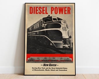 Vintage Advertising Poster Wall Decor Train Travel Wall Print Framed Art Print Canvas Wall Art Vintage Art Print for Livingroom Decor