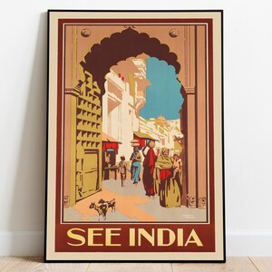 India Vintage Wall Art Print| Poster Art| Canvas Print Wall Decor| Framed Art Print| Poster Vintage| Poster Print| Ready to Hang Art