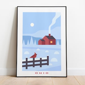 Minimalist Ohio Travel Poster Print| Art Canvas Wall Decor| Framed Art Print| Print Wall Decor| Ohio Wall Art