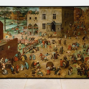Children’s Games by Pieter Brueghel| Wall Decor Art Poster| Framed Art Print| Art Canvas| Wall Art Print| Poster Print| Art Wall Decor