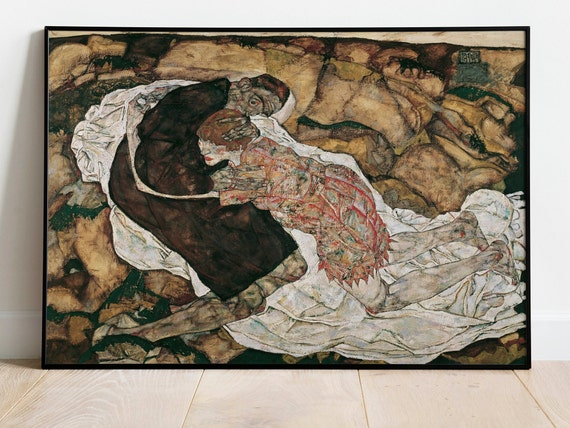 Egon Schiele Death and Girl | Wall Decor Art Poster| Framed Art