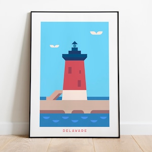 Minimalist Delaware Travel Poster Print| Art Canvas Wall Decor| Framed Art Print| Print Wall Decor| Delaware Wall Art