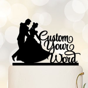 Cinderella and Prince Cake Topper, Custom Cake Topper, Wedding Cake Topper, Cake Decoration,Princess and Prince,Disney Wedding C231