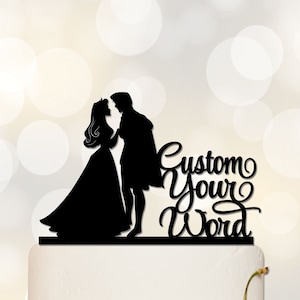 Sleeping Beauty Cake Topper, Wedding Cake Topper, Custom Cake Topper, Princess Aurora Cake Topper, Princess and Prince, Disney Wedding C229