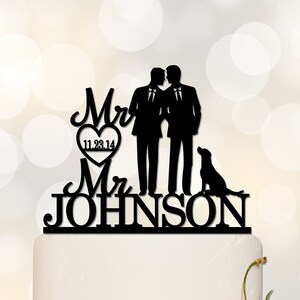 Gay Wedding Cake Topper,Mr And Mr Wedding Cake Topper, His and His, Two Men Wedding, Custom Cake Topper, Gay Couple silhouette S002