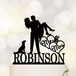 Wedding Cake Topper, Custom Cake Topper With Last Topper, Acrylic Decoration,Mr and Mrs cake topper-C048