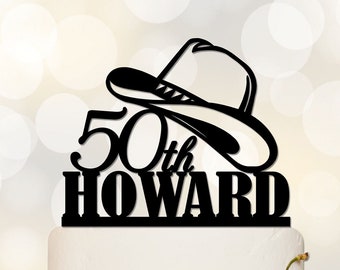 Cowboy cake topper | Cowboy Birthday Cake topper | Personzalied Birthday Cake Topper | Cowboy Hat Theme Decor | Custom Cake Topper A053