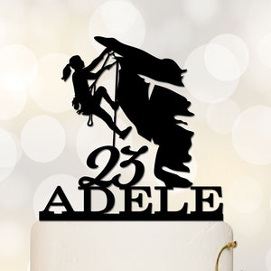 Woman Climber cake topper | Rock Climber Birthday Cake topper | Mountaineering Cake Topper | Climbing Birthday Decoration   A067