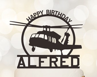 Black Hawk Birthday Cake Topper Helicopter Cake Topper