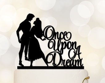 Wedding Cake Topper,Sleeping Beauty Cake Topper,Custom Cake Topper,Disney Style Cake Topper,Once upon a dream Cake Topper- P154