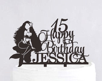 Die kleine Meerjungfrau 2023 Cake Topper | Disney Princess Birthday Cake Topper | Prinzessin Ariel Cake Topper | Meerjungfrau Geburtstag Dekoration C386