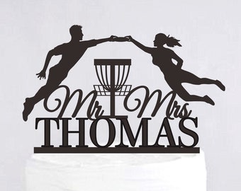 Frisbee Wedding Cake Topper, Frisbee Golfer Cake Topper, Frisbee Couple Cake Topper, Disc Golf Cake Topper, Mr And Mr Cake Topper C369