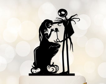Wedding Cake Topper,Jack and Sally Cake Topper,Custom Cake Topper,Personalized Cake Topper,Nightmare before Christmas P117