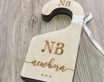 Baby Closet Dividers, Newborn Baby Gift, Baby Shower Gift, Nursery Closet Dividers, Unique Baby Gift, Wood Baby Clothes Hangers w001