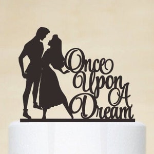 Wedding Cake Topper,Sleeping Beauty Cake Topper,Custom Cake Topper,Disney Style Cake Topper,Once upon a dream Cake Topper P154 image 2