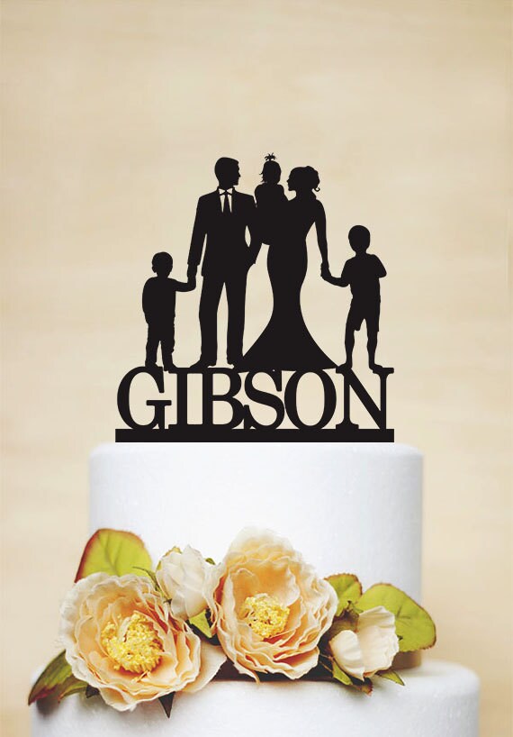 Family Wedding Cake Topper,groom and Bride Holding a Baby Girl With Two ...