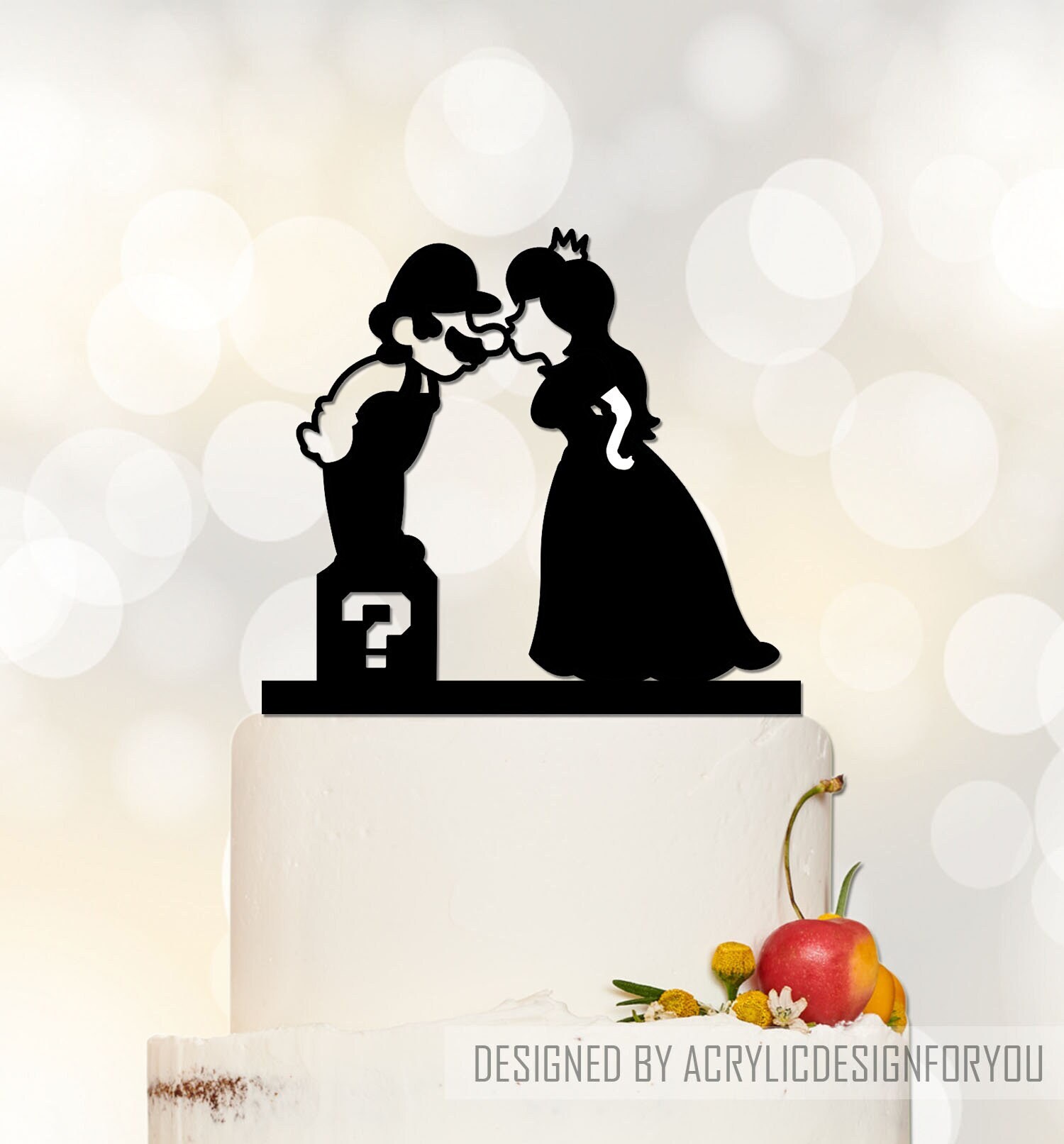 Mario and peach wedding topper - Etsy 日本, image size:1500x1613