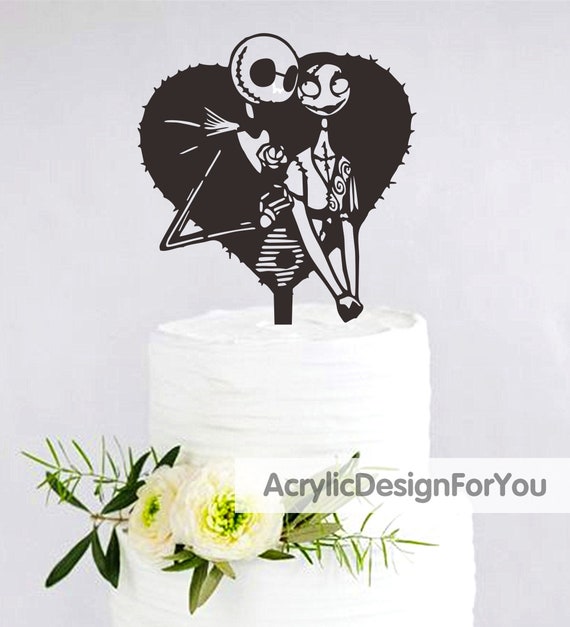 Jack & Sally Nightmare before Christmas Wedding Cake topper One of A Kind #4