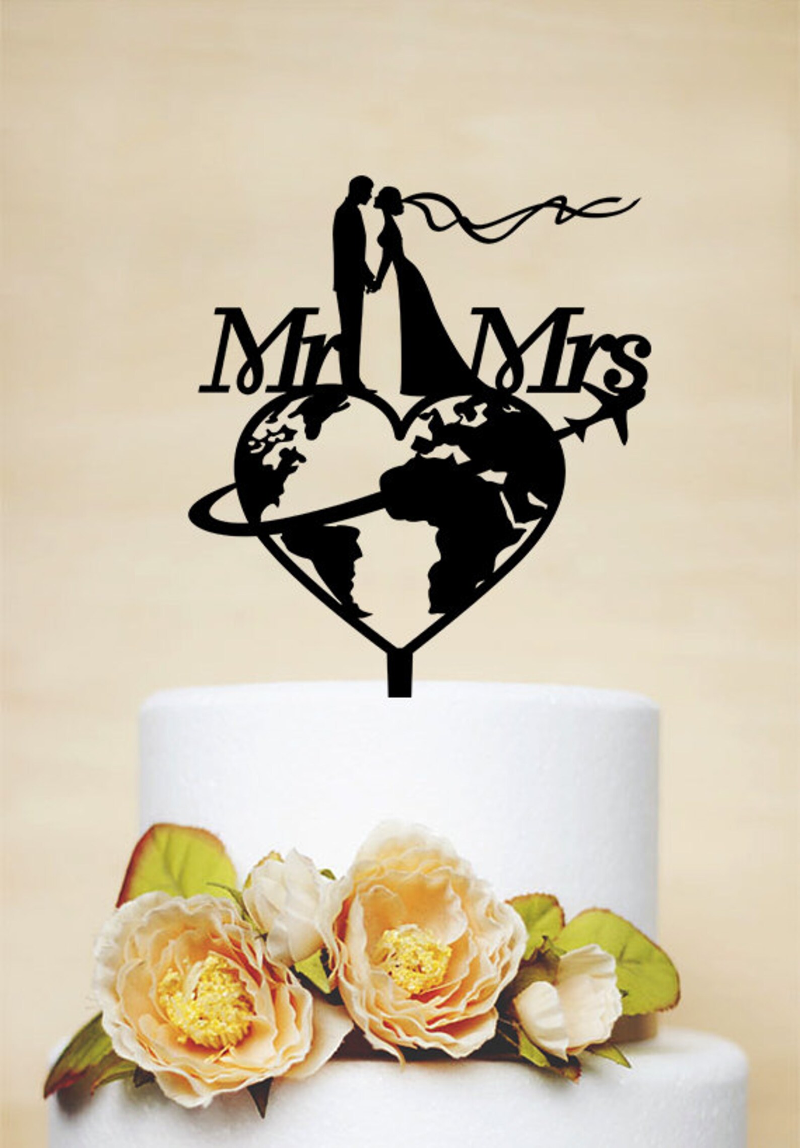 Travel Themed Wedding Cake Topper Custom Cake Topper Etsy