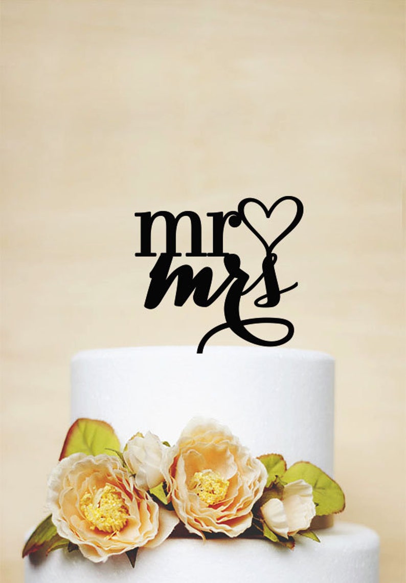 etsy mr and mrs cake topper