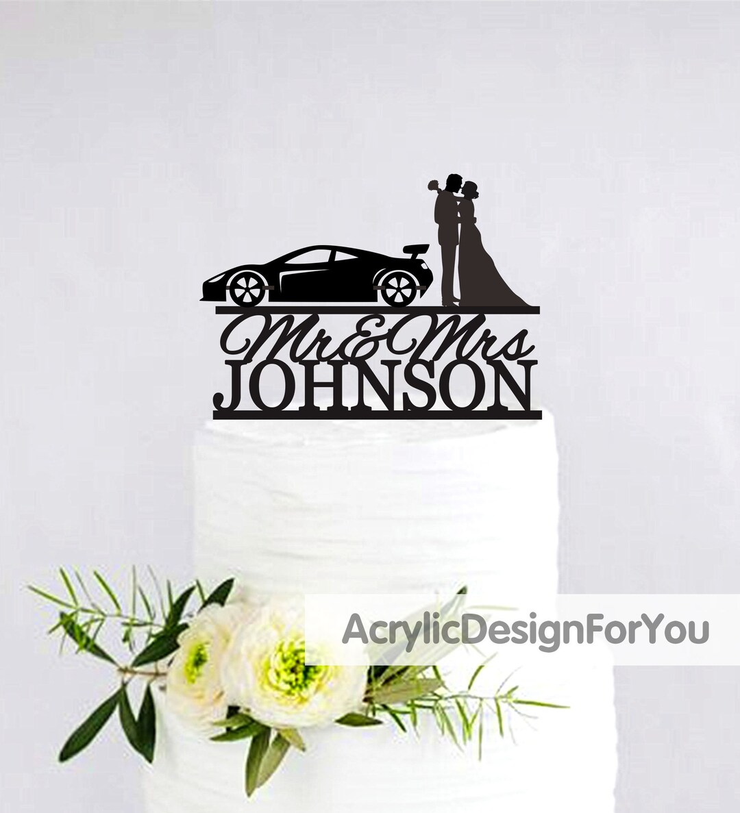 Car Wedding Cake Topper | Race Car Cake Topper | Personalized Bride and ...