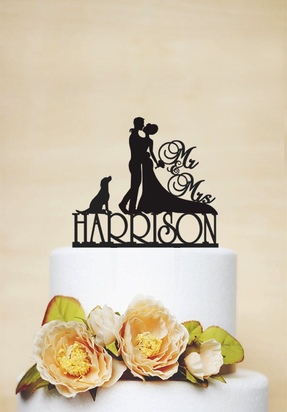 Mr & Mrs Wedding Cake Topper Custom Cake Topper With Last - Etsy