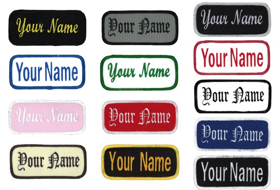 NORTHERN SAFARI™ Name patch Uniform or Work Shirt personalized Identification Embroidered Sew On,Hook Fastener or Iron On Backing!