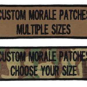 Northern Safari™ Custom 2-Line Morale Name Tapes with Border, 30+ Fabrics! Multiple Sizes! USA Made! Sew On or Hook Fastener Styles!