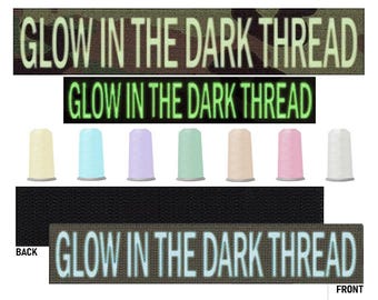 Custom Glow in the Dark Name Tape, Multiple Thread and Fabric Choices