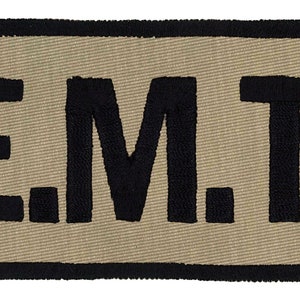 Northern Safari™ EMT Embroidered Tactical Morale 2&quot;x4&quot; Patch w/ Border. 24 Hour Ship! USA MADE!