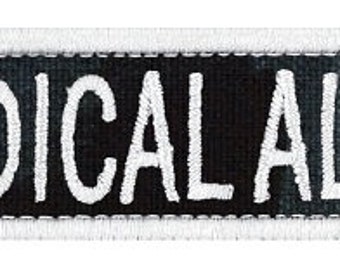 Medical Alert Service Dog Embroidered Morale 1"x3.75" Patch with Border. 