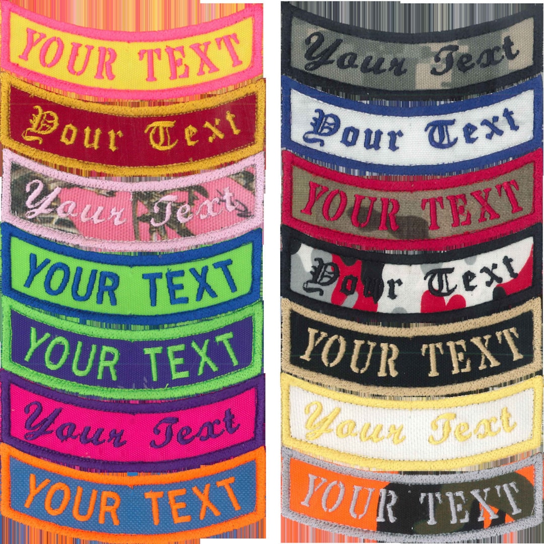 New Custom Embroidered Uniform Name Tape Upside Down Rocker Patches Etsy