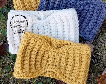 Motif de crochet essentiel pour cache-oreilles **Modèle uniquement. Modèle de bandeau au crochet. Modèle de cache-oreilles au crochet facile. Modèle de crochet pour débutant.
